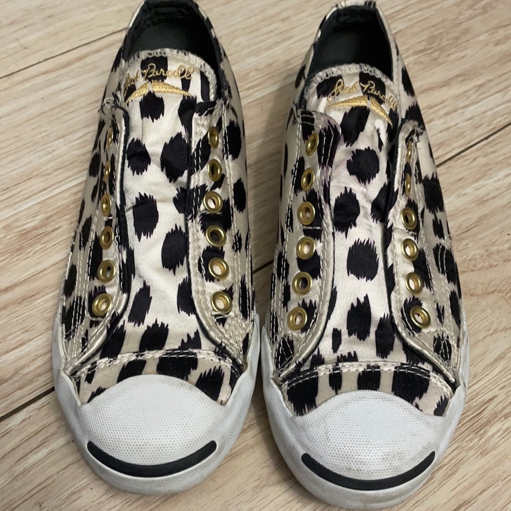 Jack Purcell animal print, satin converse. Women’s size 6.